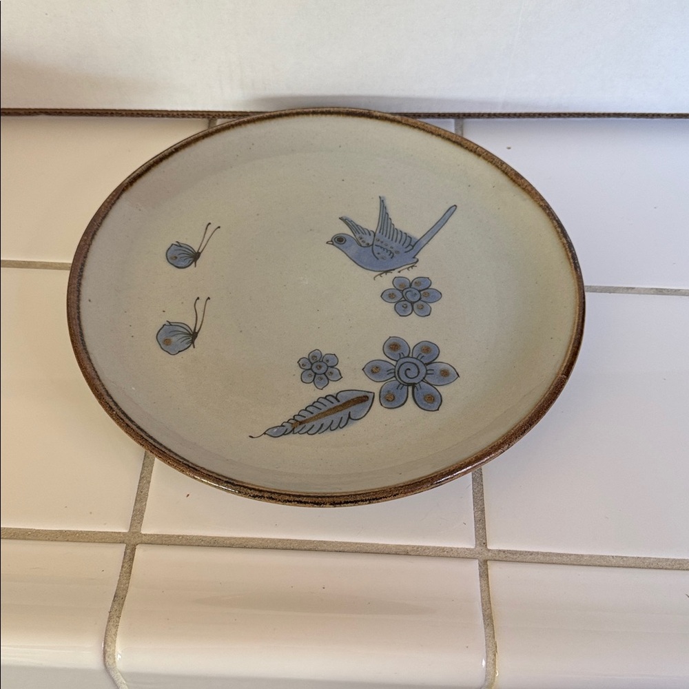 Ken Edwards Mexican TONALA POTTERY El Palomar 10” plate #12 🐈‍⬛